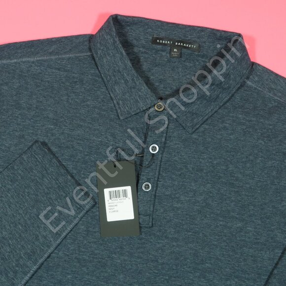 Robert Barakett Other - Robert Barakett Polo Shirt Mens XL Blue Long Sleeve Heather Polycotton New